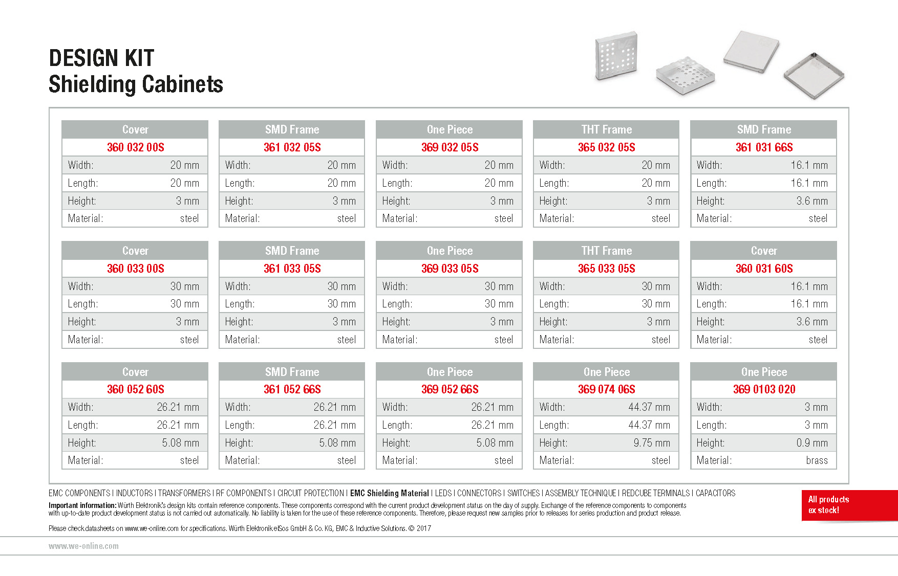 Design Kit WESHC Shielding Assortment Passive Components